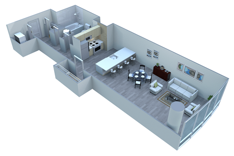 Floor plan for studio, 1 bath, 556 sqft